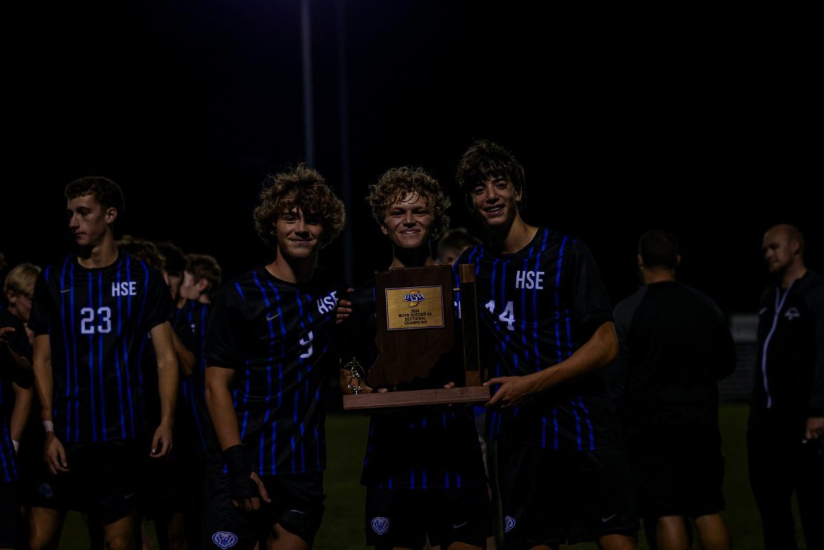 HSE Boys Soccer defeats Fishers during sectional championships, advancing to regionals, with an ending score of 1-0 on October 12 at Hamilton Southeastern High School.