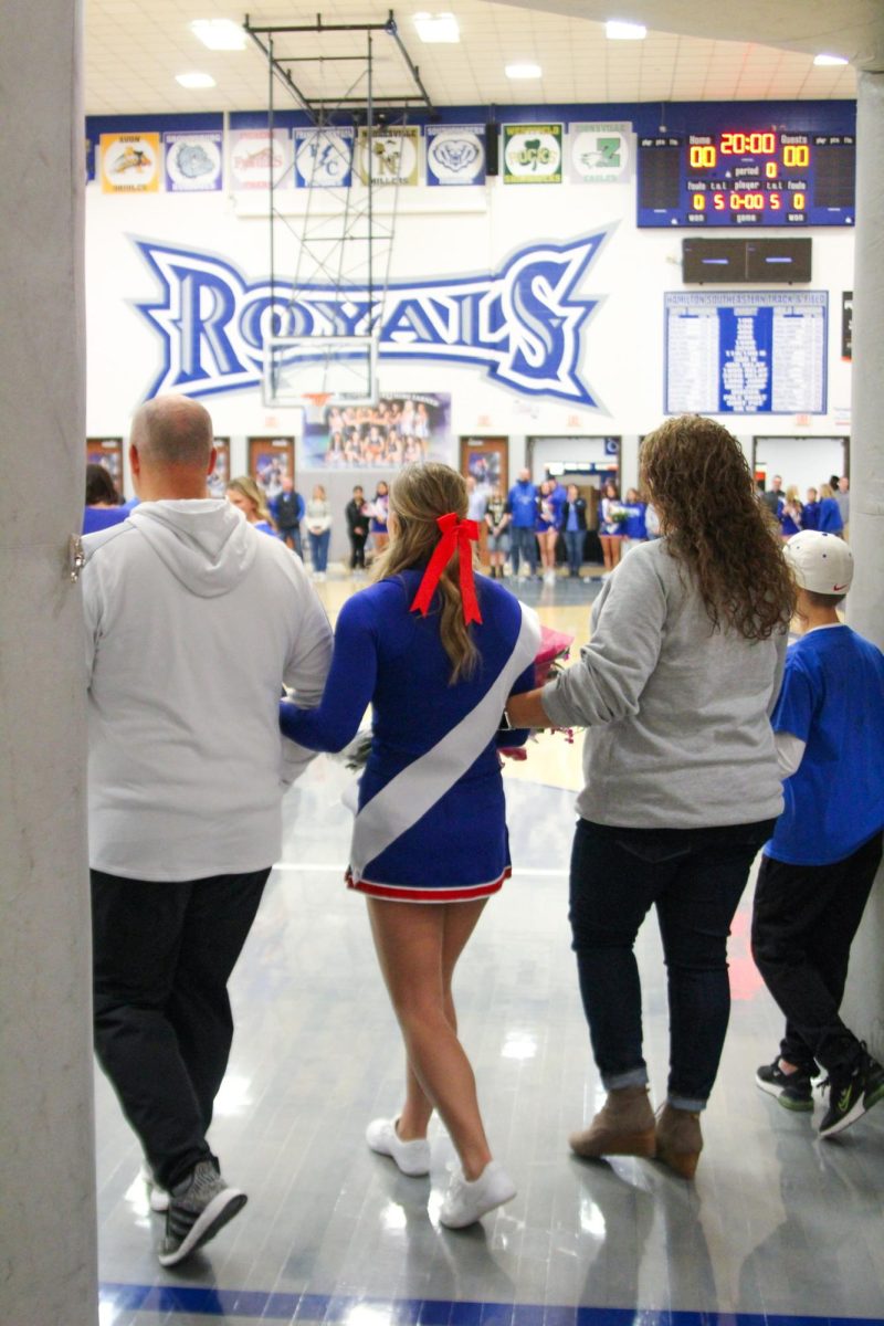 Basketball Cheer senior night on Dec. 13 at Hamilton Southeastern High School.