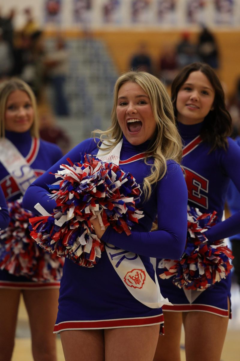 Girls Cheerleading Supporting Boys Basketball against Brebeuf on Dec. 13.