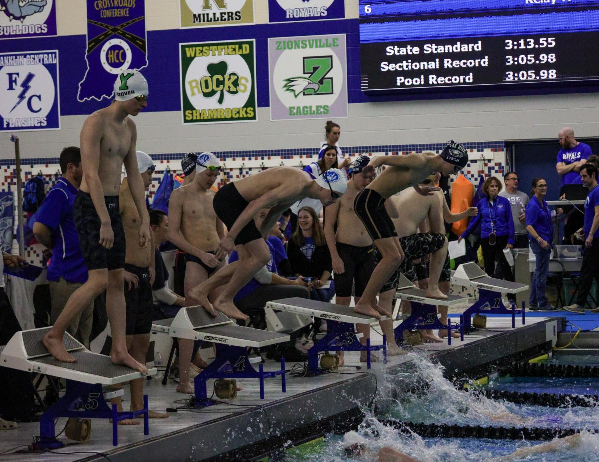 HSE Boys Swimming and Diving compete at their IHSAA Sectional meet on Feb. 20 at Hamilton Southeastern