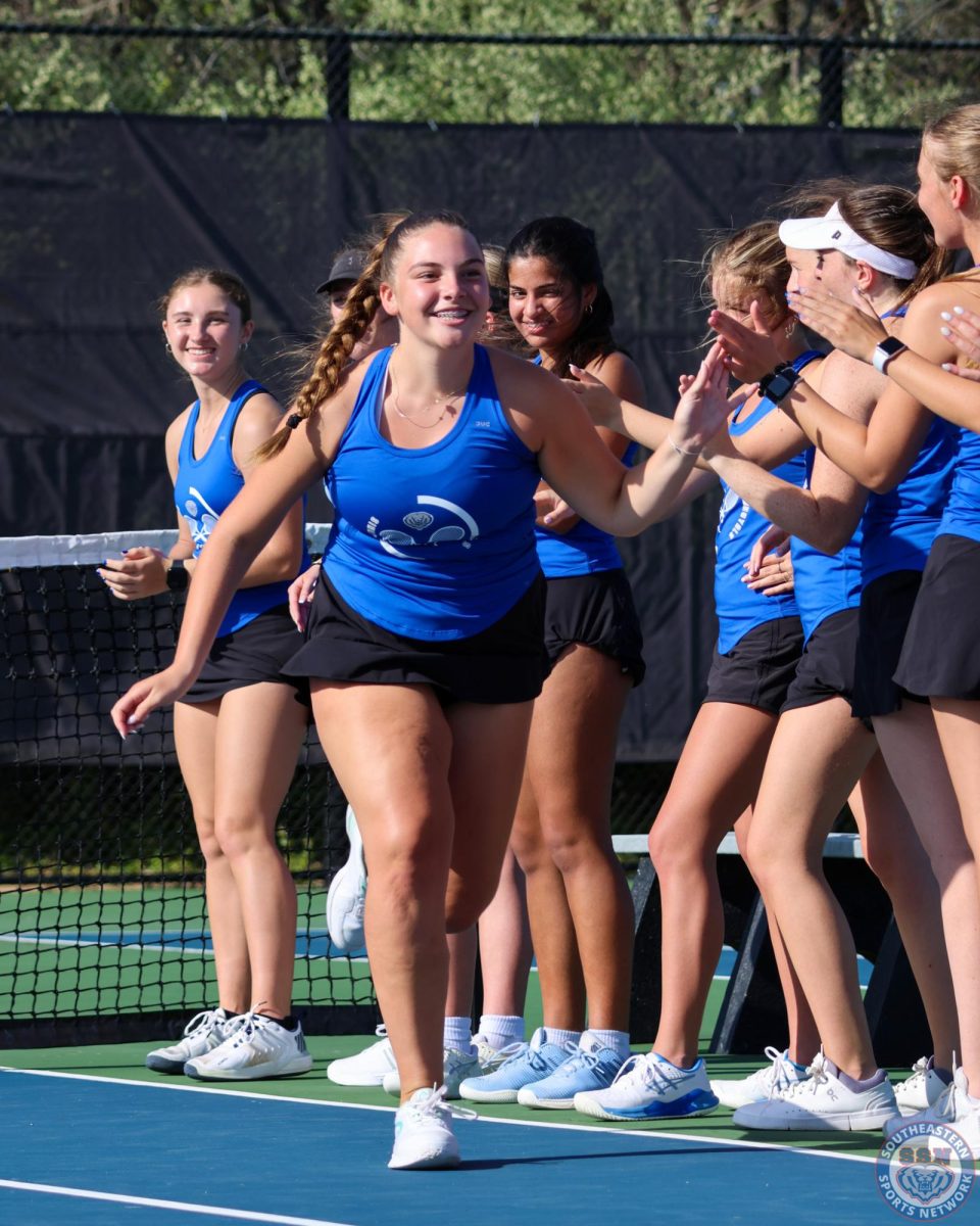 HSE Girls Tennis match against Guerin Catholic on April 28, 2025.