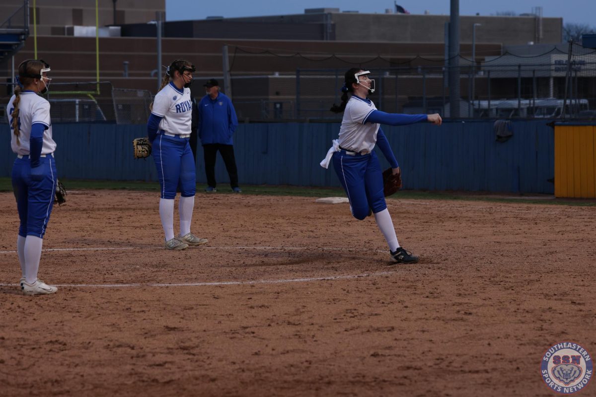 HSE Softball falls to Greenfield Central 4-1 through 7th inning away on April 1st, 2025. 