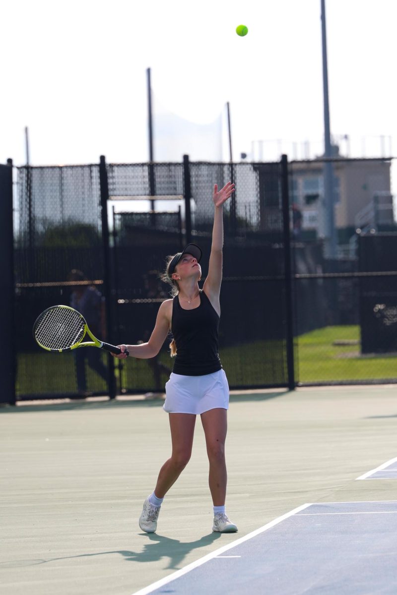 Girls tennis competes in the HCC Championship at Zionsville High School on May 8, 2025.