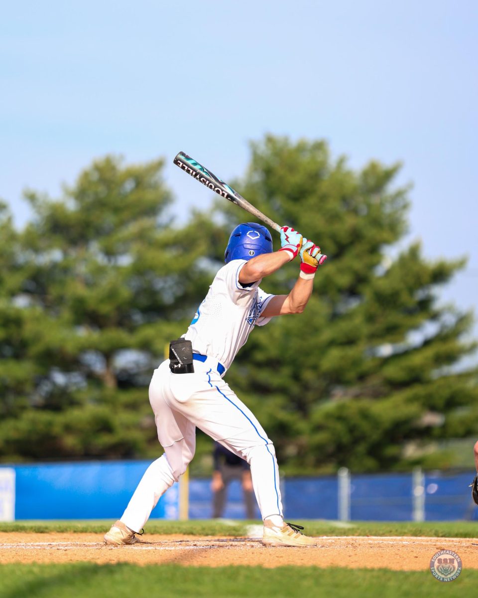 Maddux Bach is ready to bat on May 10 at Ken Seitz Field. 