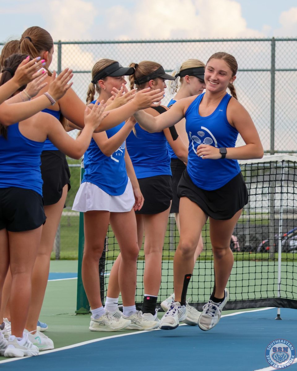 Girls Tennis falls to Carmel Greyhounds at Hamilton Southeastern High School on May 14, 2025.