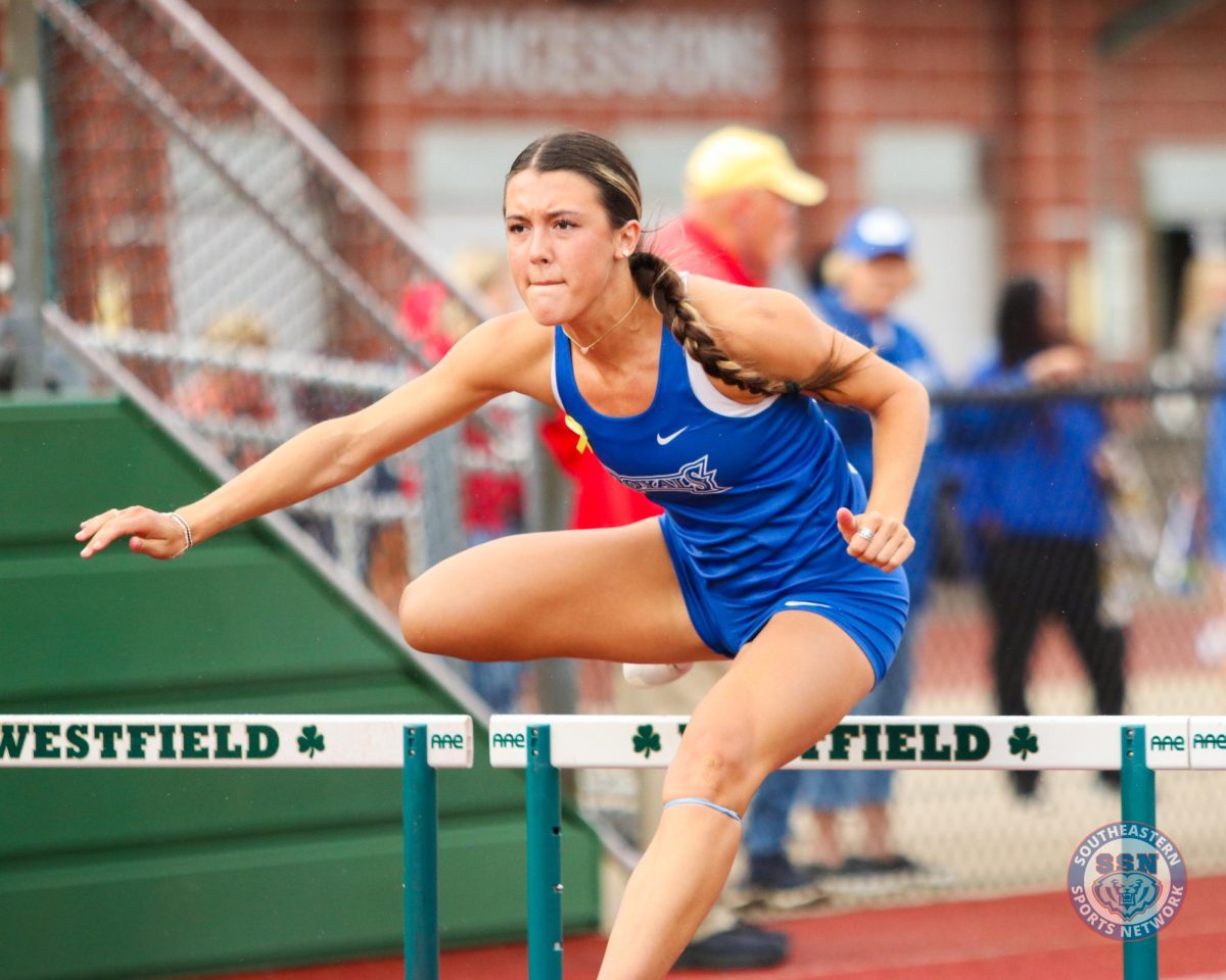 Girls Track and Field competes in the Hamilton County Meet at Westfield High School on May 13, 2025.