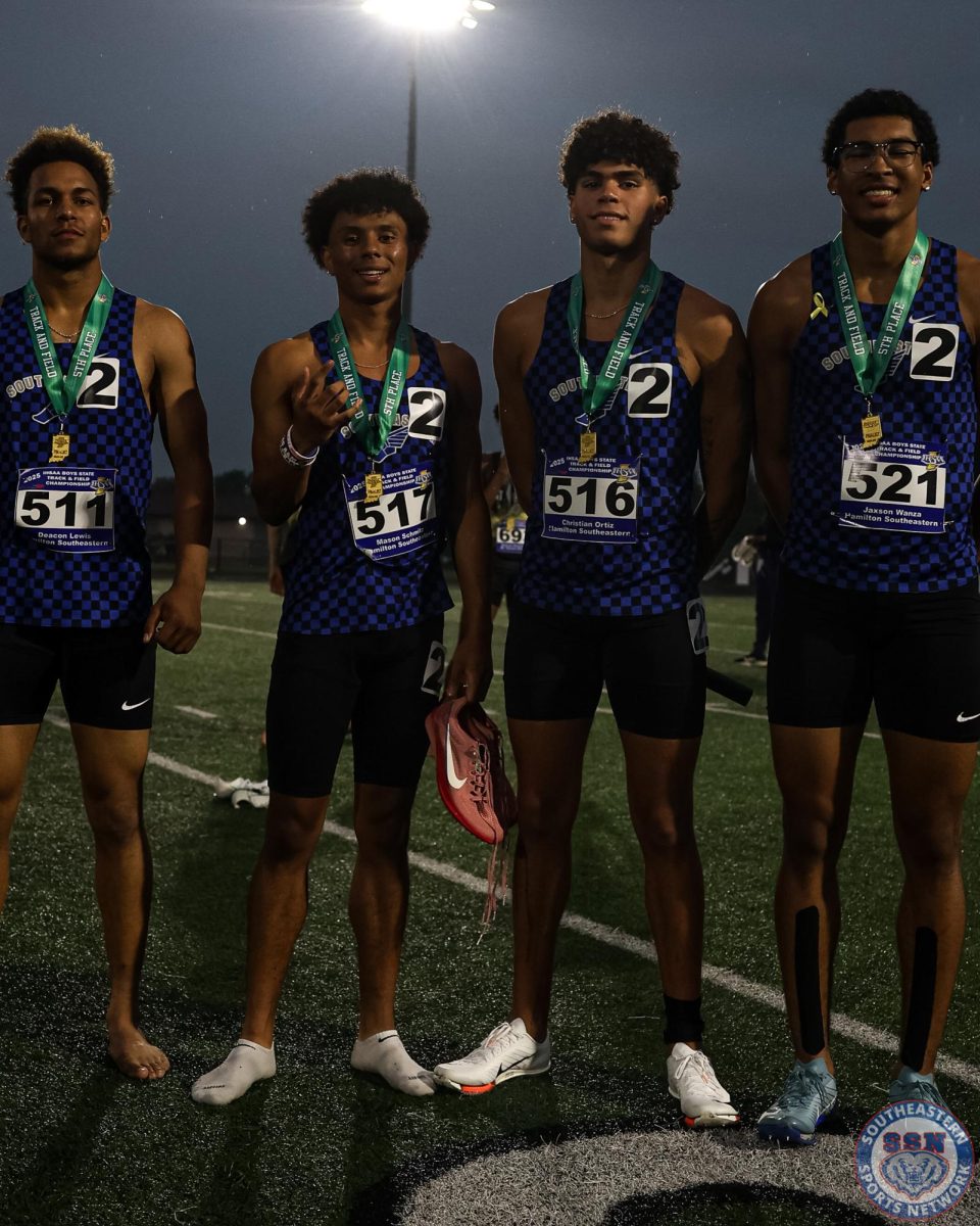 Boys Track and Field competes in the IHSAA Outdoor State Finals at North Central High School on June 6, 2025.