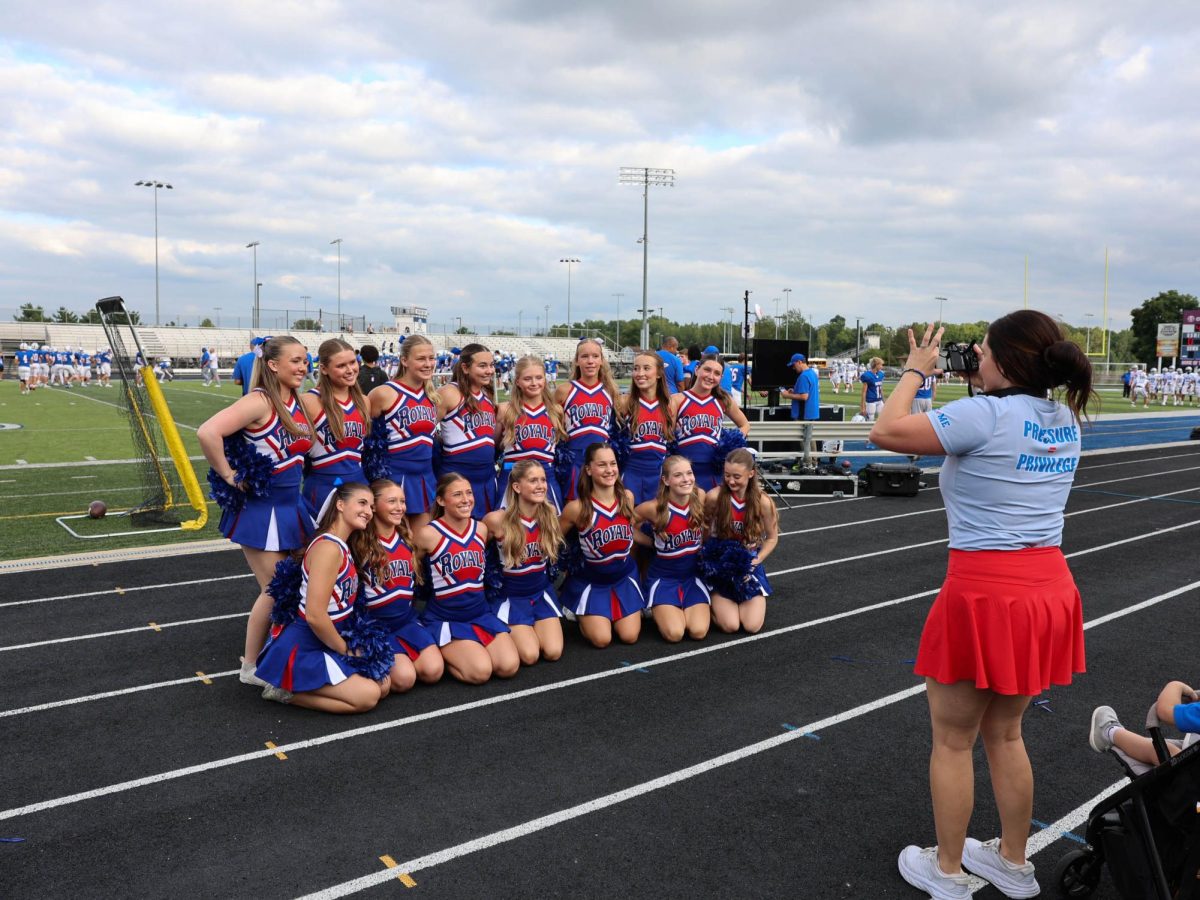 A special might celebrating the class of 2025 cheerleaders on Senior Night at Hamilton Southeastern High School on August 22.