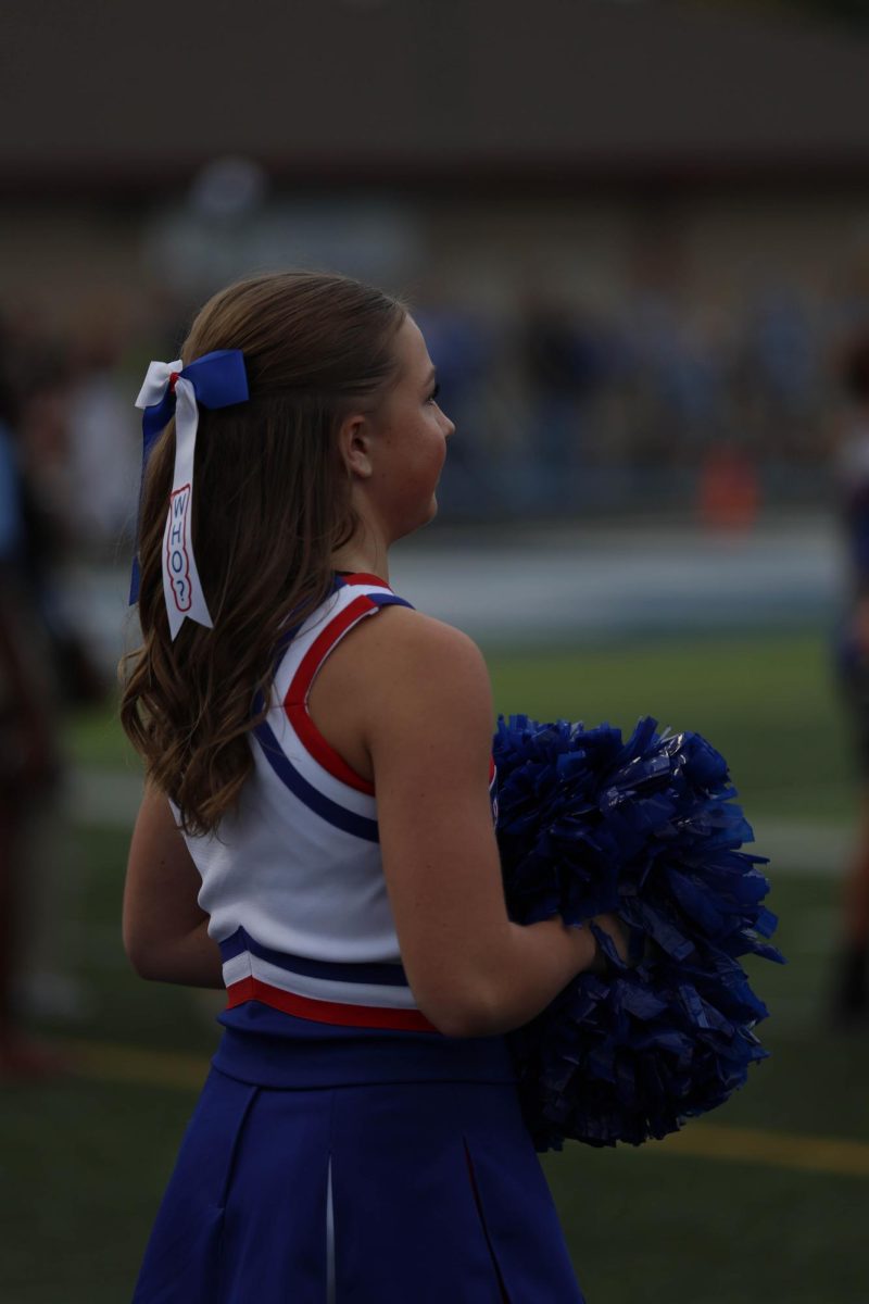 A special might celebrating the class of 2025 cheerleaders on Senior Night at Hamilton Southeastern High School on August 22.