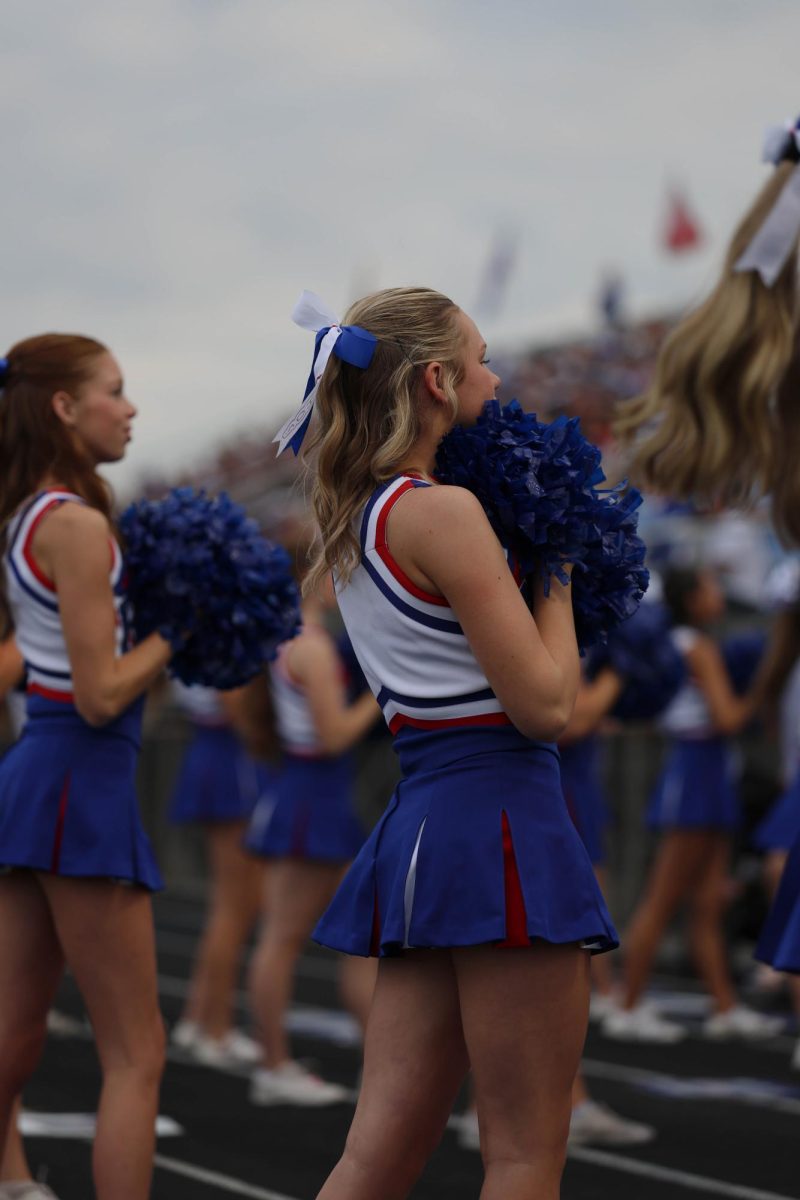 A special might celebrating the class of 2025 cheerleaders on Senior Night at Hamilton Southeastern High School on August 22.