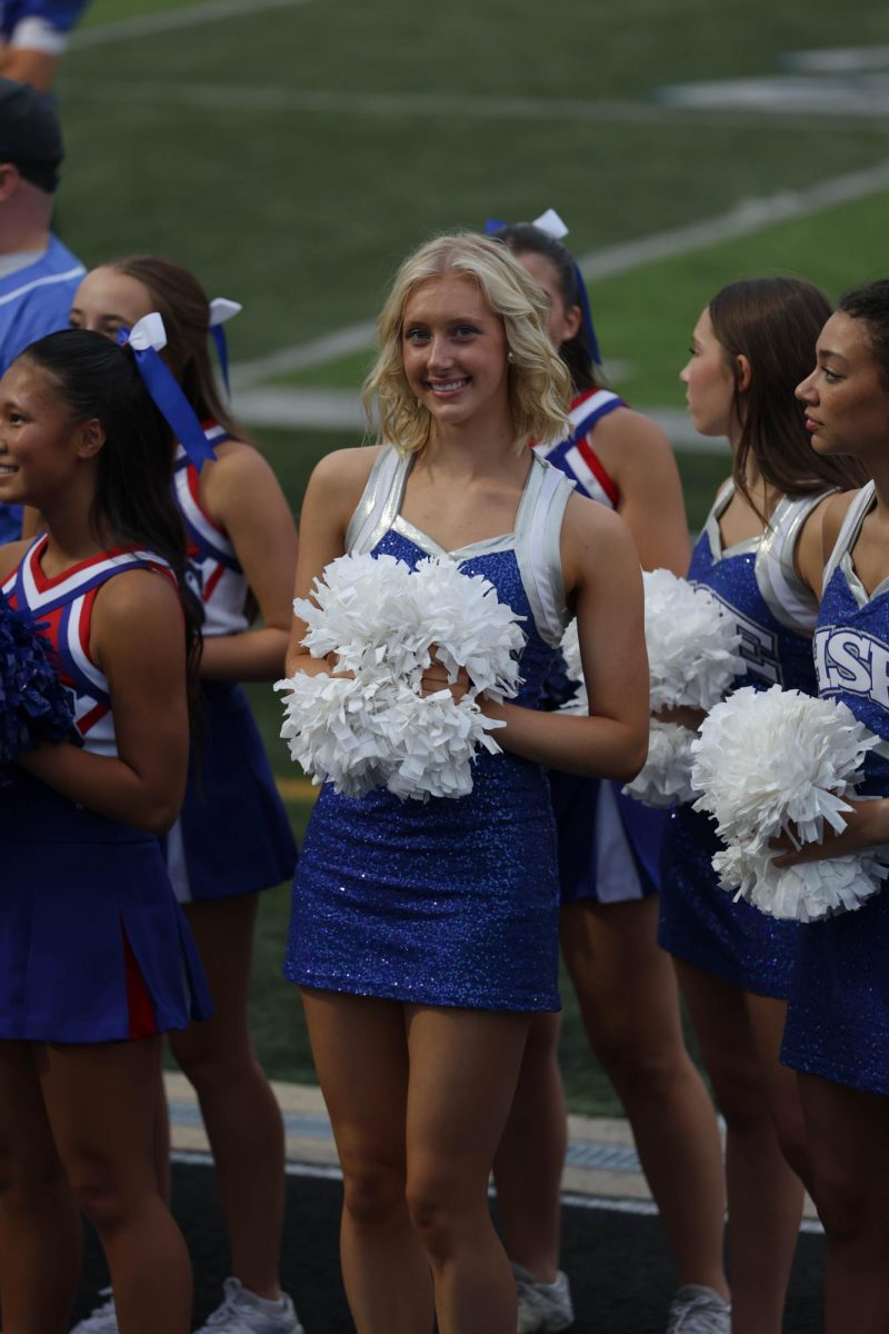 A special might celebrating the class of 2025 cheerleaders on Senior Night at Hamilton Southeastern High School on August 22.