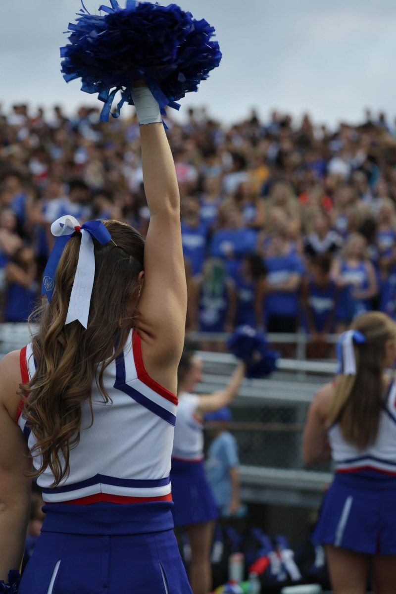 A special might celebrating the class of 2025 cheerleaders on Senior Night at Hamilton Southeastern High School on August 22.