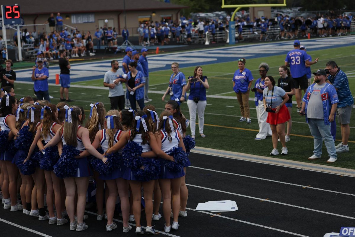 A special might celebrating the class of 2025 cheerleaders on Senior Night at Hamilton Southeastern High School on August 22.