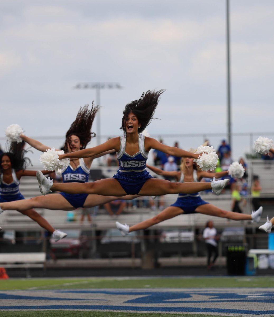 A special might celebrating the class of 2025 cheerleaders on Senior Night at Hamilton Southeastern High School on August 22.