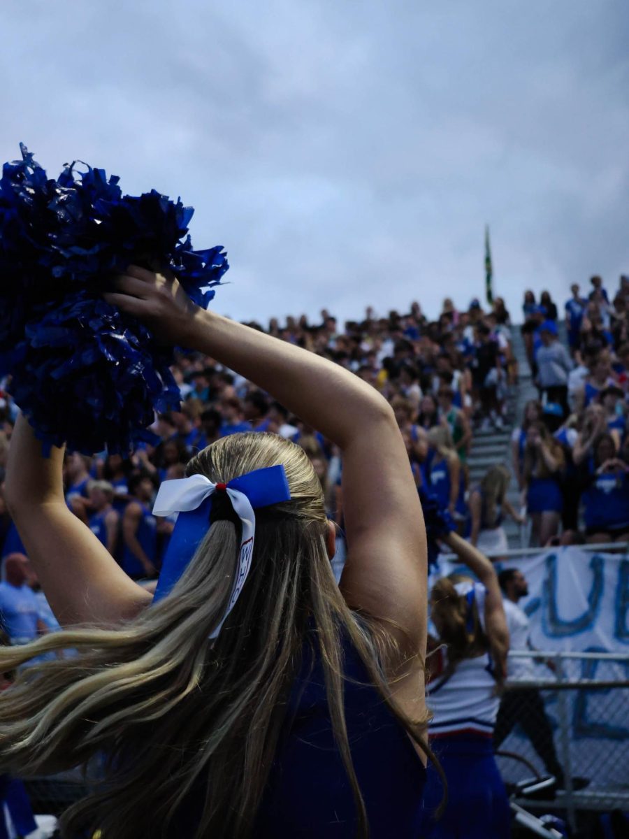 A special might celebrating the class of 2025 cheerleaders on Senior Night at Hamilton Southeastern High School on August 22.