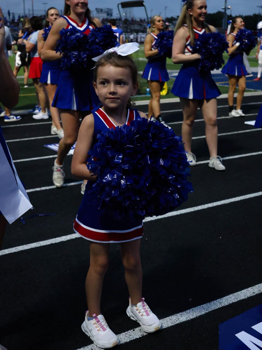 A special might celebrating the class of 2025 cheerleaders on Senior Night at Hamilton Southeastern High School on August 22.