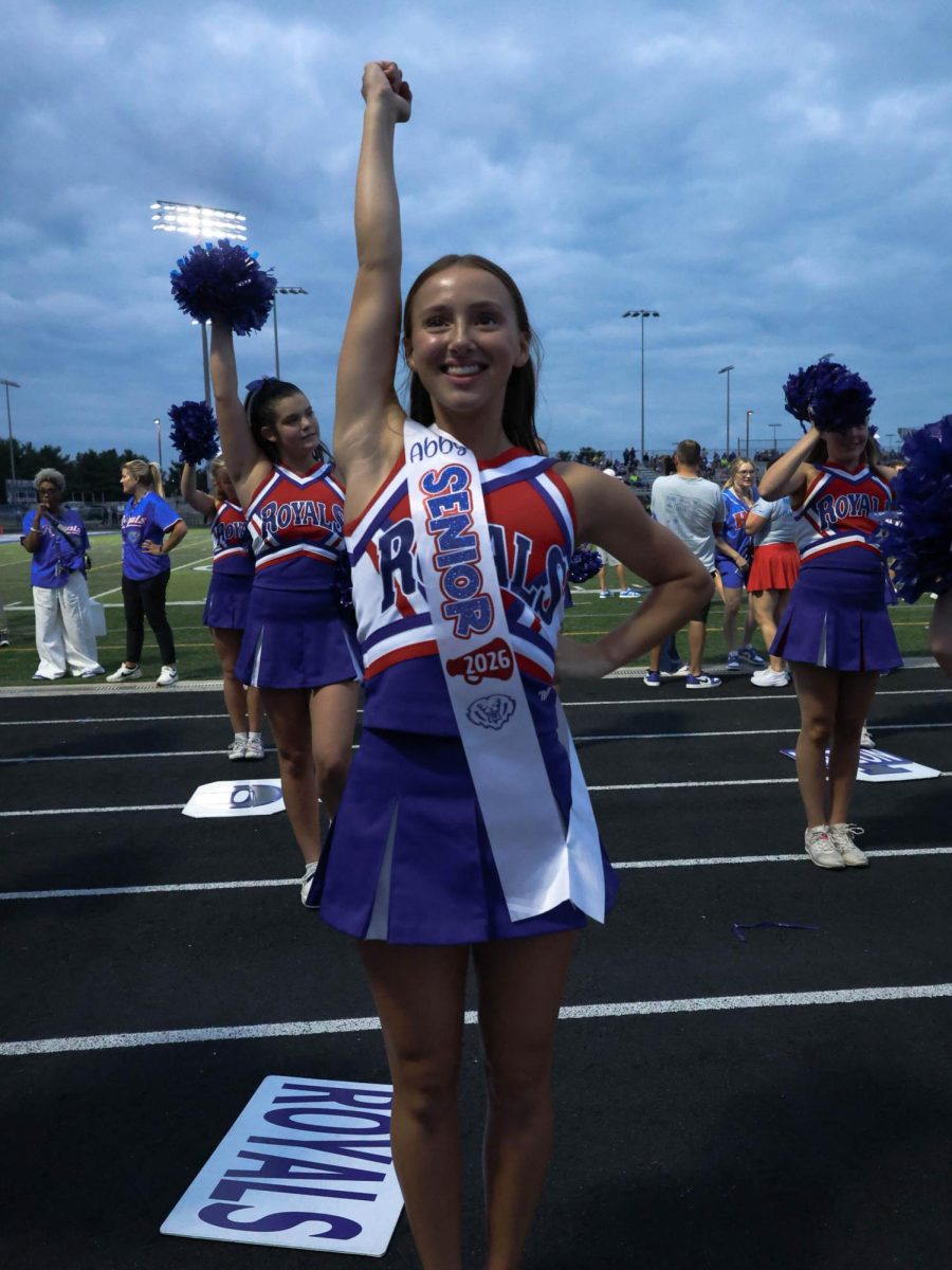 A special might celebrating the class of 2025 cheerleaders on Senior Night at Hamilton Southeastern High School on August 22.
