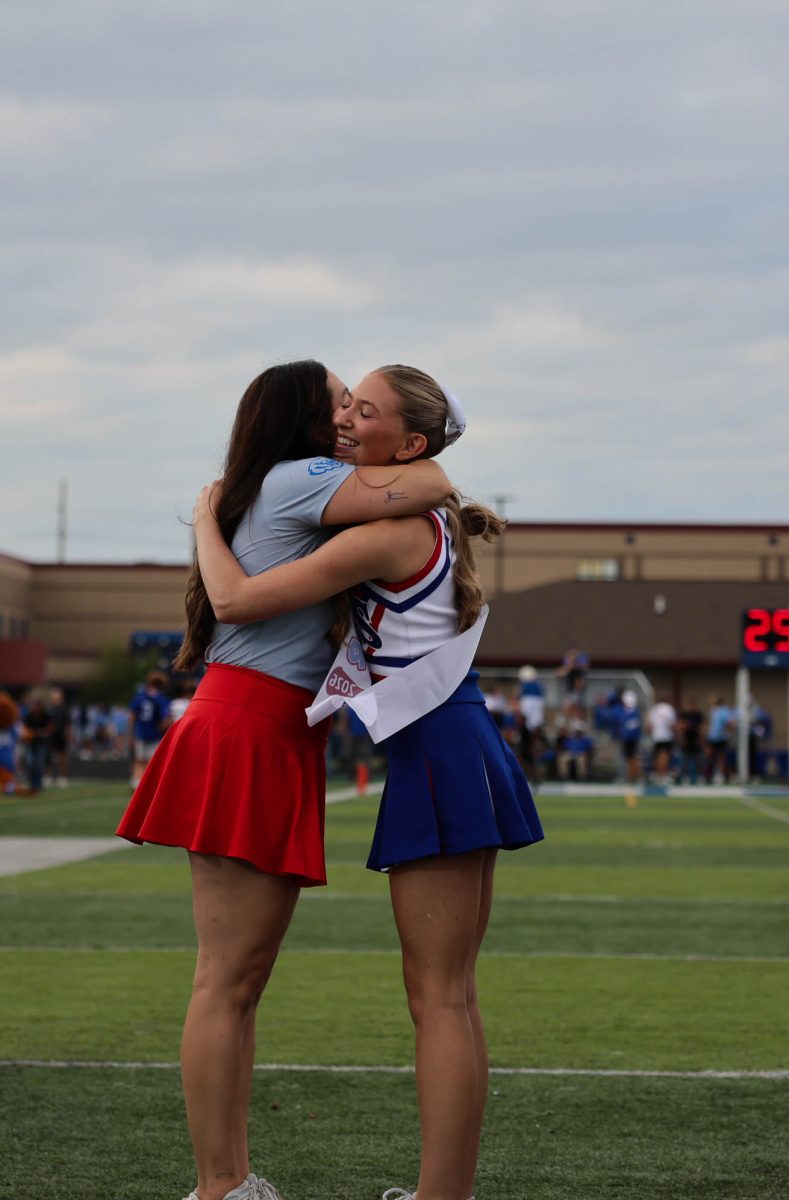 A special might celebrating the class of 2025 cheerleaders on Senior Night at Hamilton Southeastern High School on August 22.