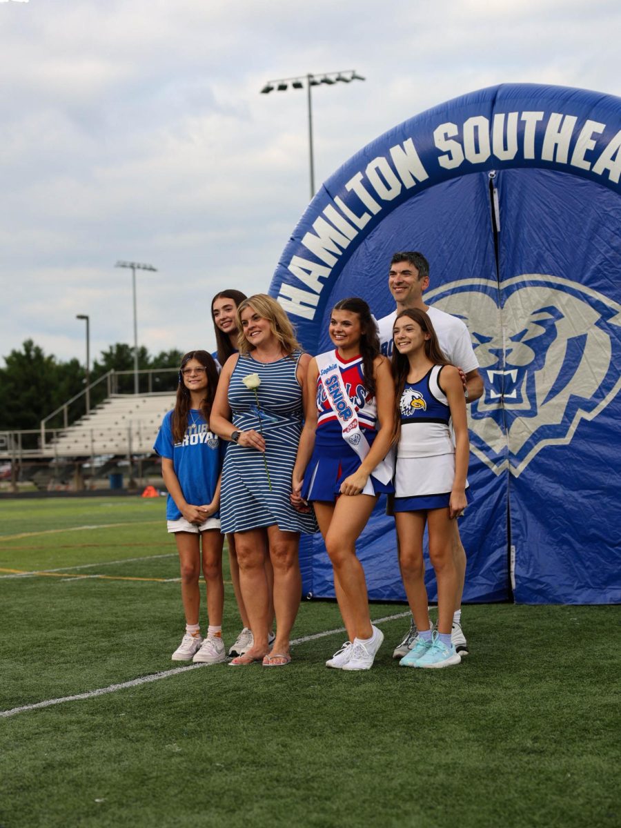 A special might celebrating the class of 2025 cheerleaders on Senior Night at Hamilton Southeastern High School on August 22.