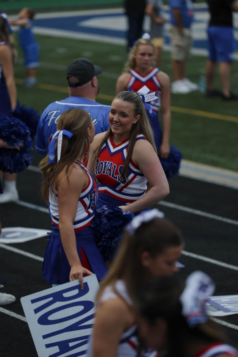 A special might celebrating the class of 2025 cheerleaders on Senior Night at Hamilton Southeastern High School on August 22.