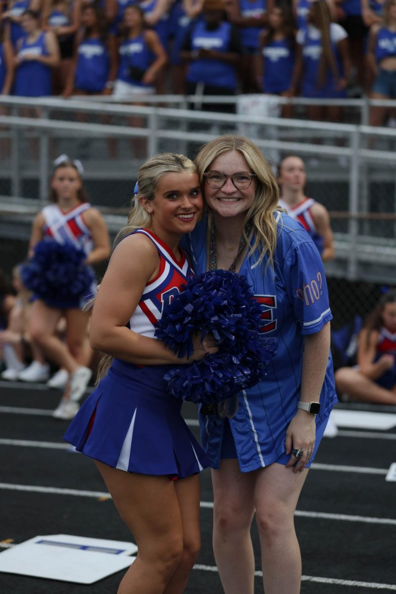 A special might celebrating the class of 2025 cheerleaders on Senior Night at Hamilton Southeastern High School on August 22.