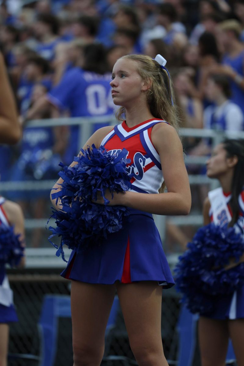A special might celebrating the class of 2025 cheerleaders on Senior Night at Hamilton Southeastern High School on August 22.