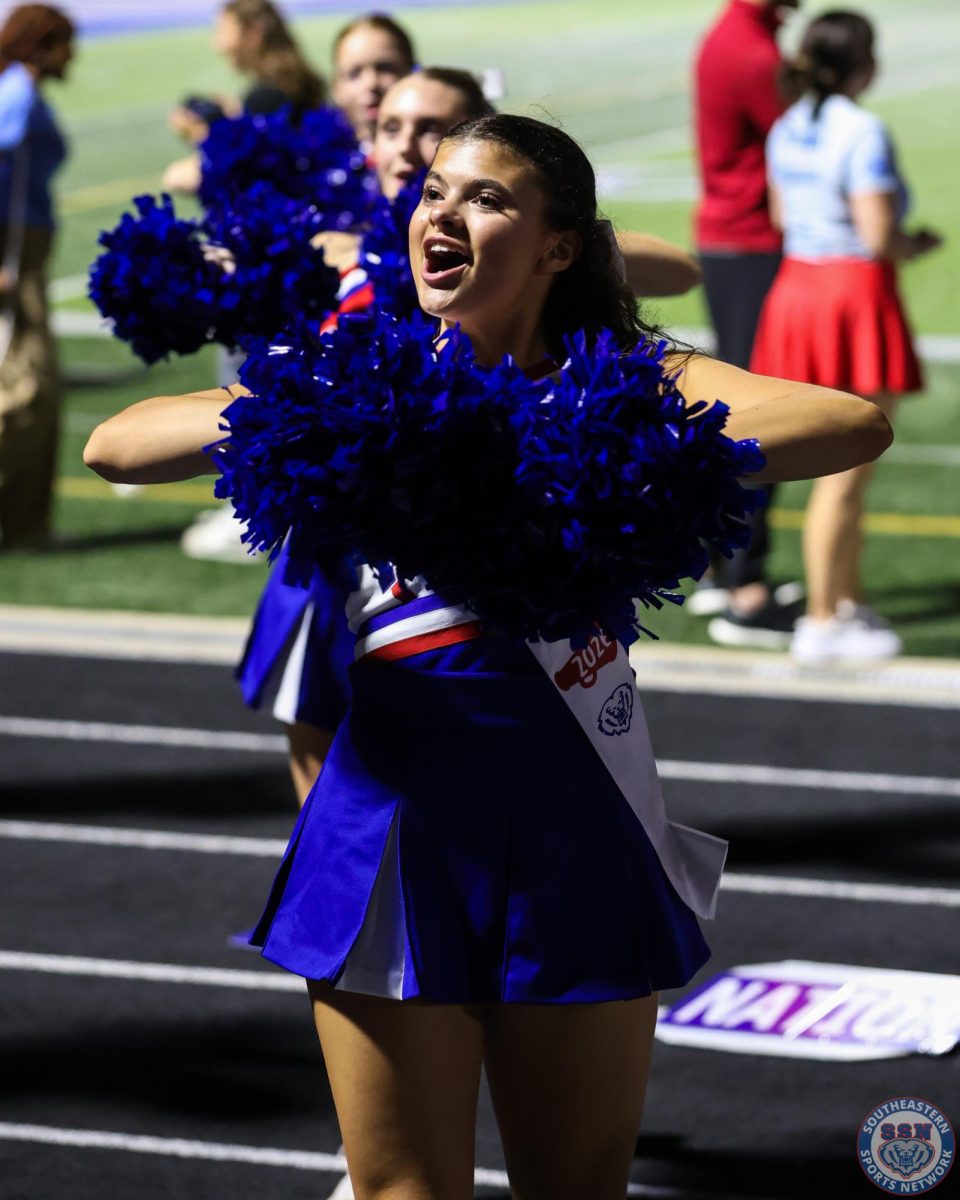 Bright smiles from the cheerleaders on Senior Night at Hamilton Southeastern High School on August 22.