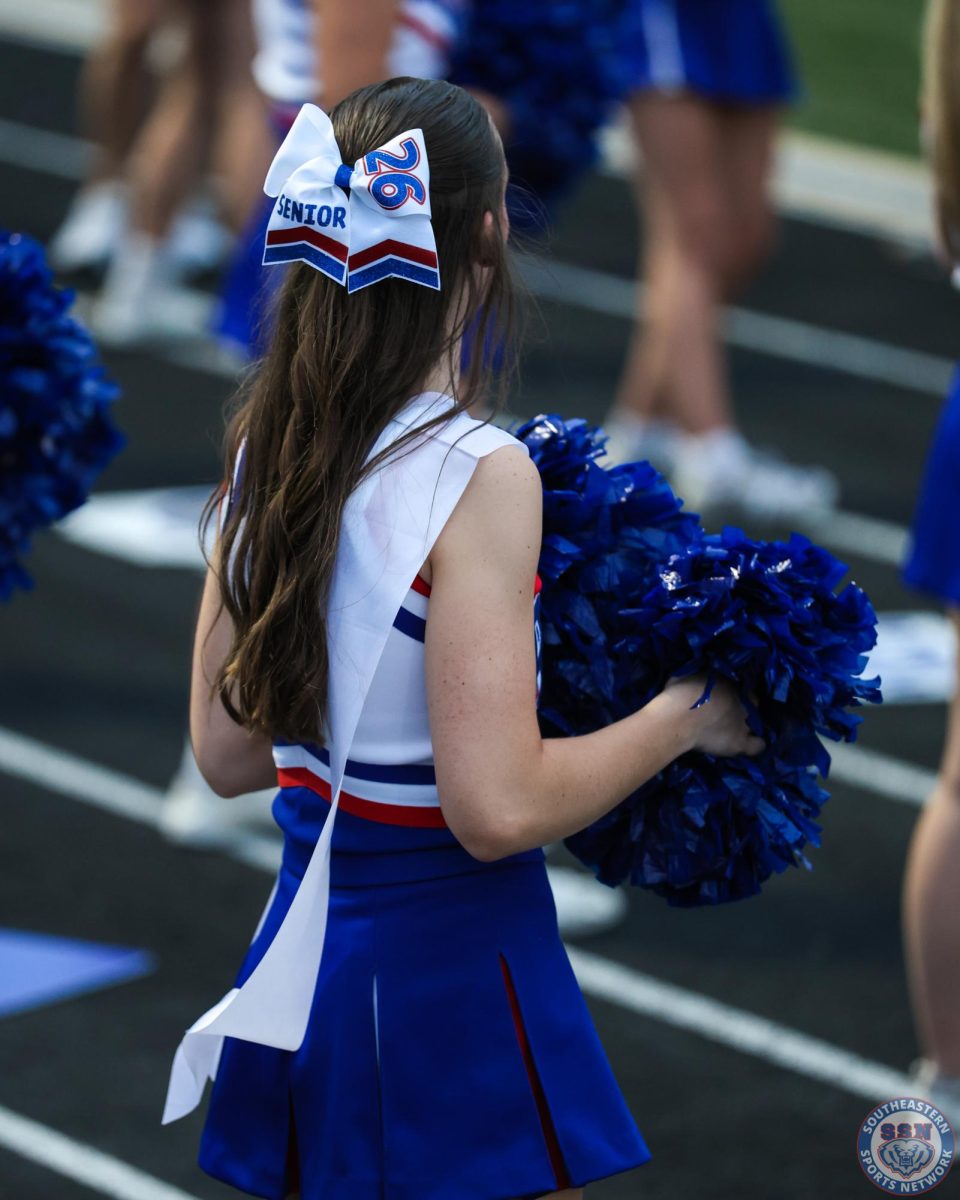 Bright smiles from the cheerleaders on Senior Night at Hamilton Southeastern High School on August 22.