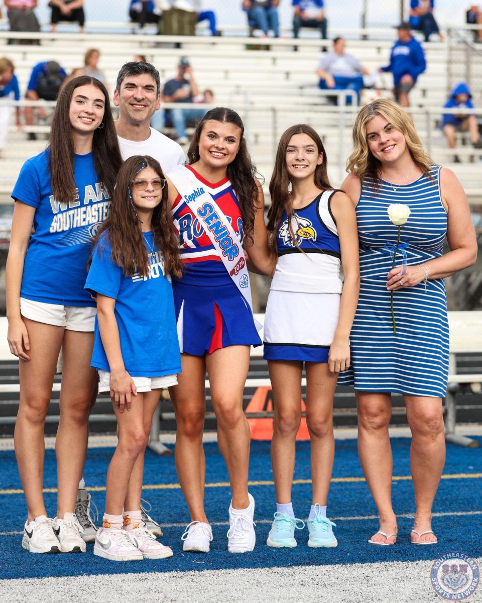 Bright smiles from the cheerleaders on Senior Night at Hamilton Southeastern High School on August 22.