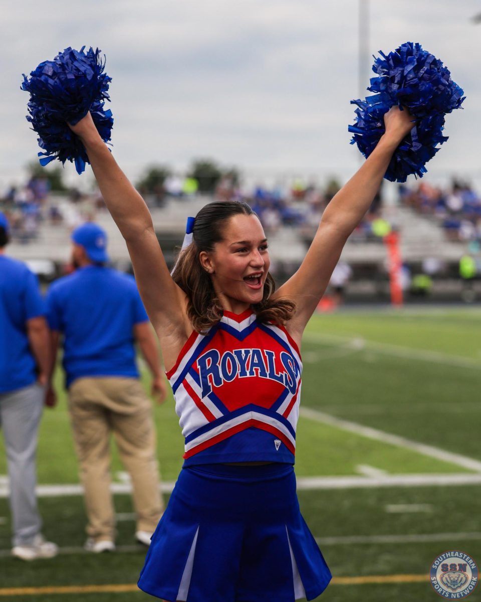 Bright smiles from the cheerleaders on Senior Night at Hamilton Southeastern High School on August 22.