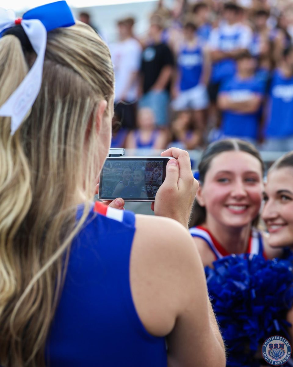 Bright smiles from the cheerleaders on Senior Night at Hamilton Southeastern High School on August 22.