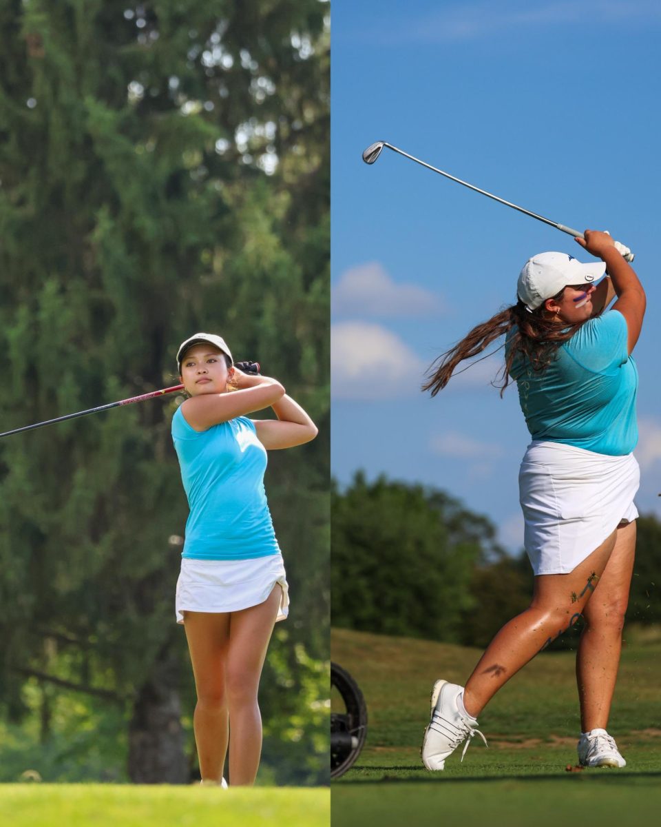 Janelle Garcia and Taylor Wetzel competing at Stoney Creek Golf Course.